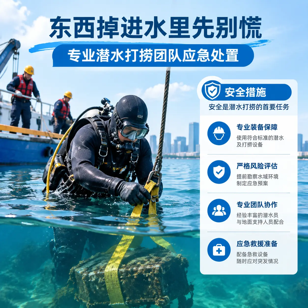 猇亭东西掉进水里先别慌，专业潜水打捞团队应急处置