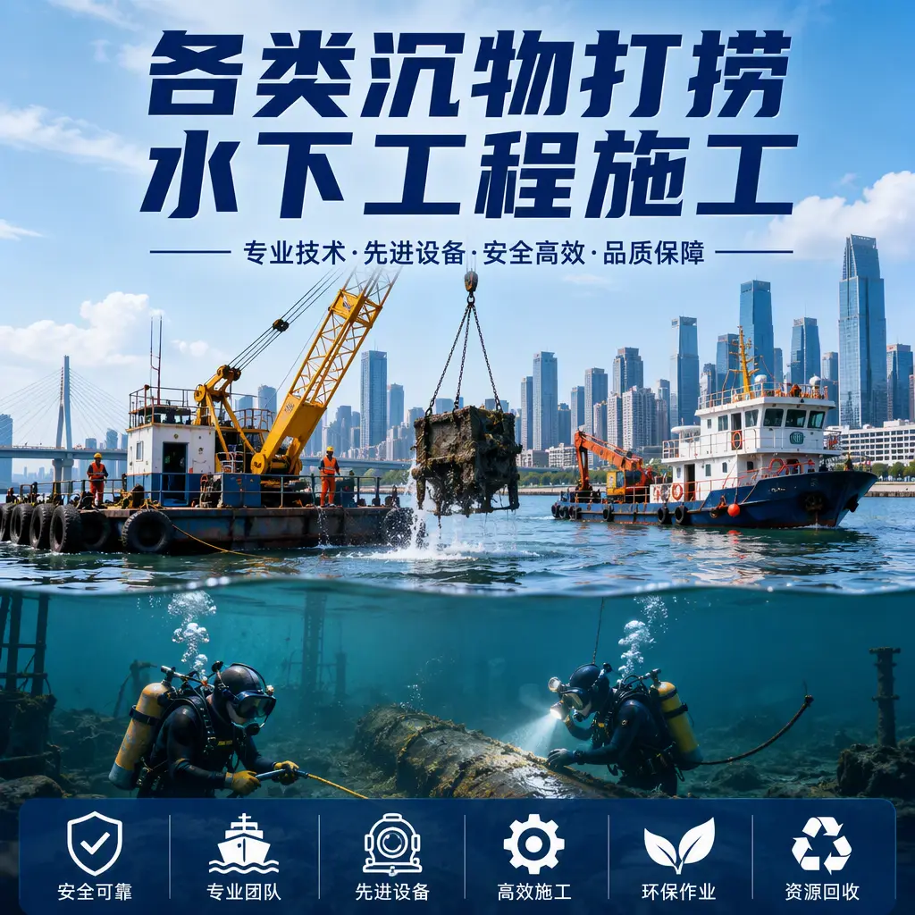猇亭各类沉物打捞，水下工程施工